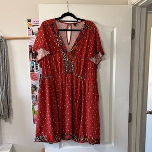 Torrid Red Patterned Mini Dress